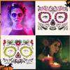 12 Sheet Day of the Dead Face Tattoos, Halloween Temporary Tattoos Face Sticker Skeleton Sugar Skull Fake Tattoos for Halloween, Masquerade and Parties view 3