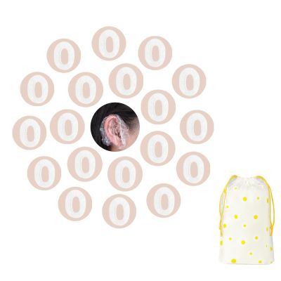 200pcs Transparent Disposable Earmuffs with Drawstring Storage Bag Waterproof Ear Covers for Hair Dye, Shower, Bathing