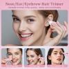 Nose Hair Trimmer for Women Rechargeable :2024 Upgrade 2 in 1 Nose Trimmer for Women, Painless Eyebrow & Facial Hair Trimmer- Dual-Edge Blades, IPX7 Waterproof, Portable for Easy Cleansing, Pink view 2