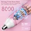 Nose Hair Trimmer for Women Rechargeable :2024 Upgrade 2 in 1 Nose Trimmer for Women, Painless Eyebrow & Facial Hair Trimmer- Dual-Edge Blades, IPX7 Waterproof, Portable for Easy Cleansing, Pink view 4