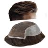 PUNRU HAIR Mens Hairpieces Hair System Toupee for Men Swiss Lace Human Hair Replacement Systems for Men Toupee Bleached Knot Real Hairline 8X10#3 Dark Brown 90% Density view 1