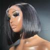 180% Density Short Bob Wigs Human Hair 13x6 Transparent HD Lace Frontal Wigs Pre Plucked Brazilian Straight Bob Lace Front Human Hair Wigs For Women Glueless Bob Wig Natural Color 14Inch view 2