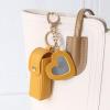 BLULILY Lipstick Keychain Leather Lipstick Bag with Heart Pendant for Women Portable Lip Gloss Case for Travel Backpac view 3