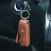 BLULILY Lipstick Keychain Leather Lipstick Bag with Heart Pendant for Women Portable Lip Gloss Case for Travel Backpac view 4