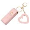 BLULILY Lipstick Keychain Leather Lipstick Bag with Heart Pendant for Women Portable Lip Gloss Case for Travel Backpac view 1
