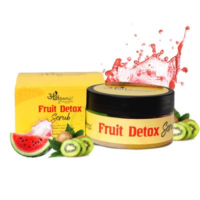 ANSHGANIC Fruit Detox Scrub Enriched with Richness of Watermelon Kiwi & Rice For All Skin types | SPA Polishing Tender