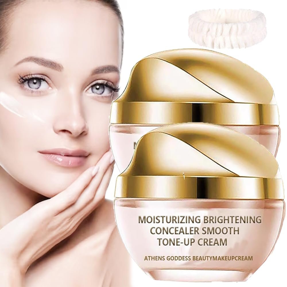 Cream Concealer and Foundation,Moisturizing Brightening Concealer Smooth Tone up Cream,Crema De Maquillaje Coreana,Corrector Iluminador Hidratante Crema Tnica (2PCS)