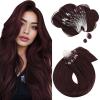 Moresoo Micro Link Hair Extensions Human Hair Dark bown #4 +micror loop hair extensions human hair burgundy #99J 22 inch micro beads hair extensions real human hair red microlink hair extensions brown view 1