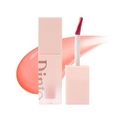 DINTO Blur-Jelly Plumping Lip Tint - Tinted Lip Plumpimg Gel Gloss, Long-Lasting, Moisturizing, Volumizing & Hydrating, Vegan & Cruelty-Free, K beauty (7 colors) (772 Coral Gele, 0.11 fl.oz.)