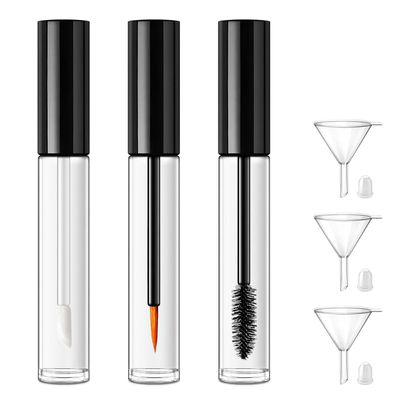 3Pcs 10ml Empty Mascara Tube, TSA Approved Eyeliner Tube Lip Gloss Tubes Eyelash Cream Container Bottle with Funnels Transfer Pipettes