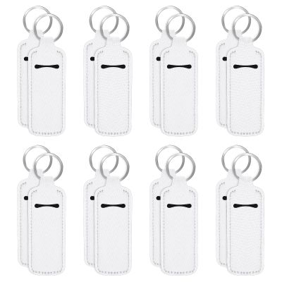 16PCS Sublimation Chapsticks Holder Blanks Keychain Chapsticks Holder Neoprene Lipstick Holder Keychain Lip Balm Holder Travel Key Ring Holder for Purse, Backpack Women DIY Ornament Crafts Supplies