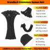 0.4 cm Loc Extensions Human Hair 100 Strands Dreadlock Extensions Human Hair Loc Extensions Dreads Extensions for Men Women Kids 6 Inch Real Human Hair Locs 1B Natural Black Handmade Permanent Locs view 3