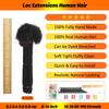 6 Inch Loc Extensions Human Hair Dreadlock Extensions Human Hair Loc Extensions Dreads Extensions for Men Women Kids 0.4 cm 60 Strands Real Human Hair Locs 1B Natural Black Handmade Permanent Locs view 2