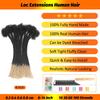 0.4 cm Loc Extensions Human Hair 8 Inch 30 Strands T1B/613 Ombre Blonde Dreadlock Extensions Human Hair Locs Extensions Dreads Extensions for Men Women Real Human Hair Locs Handmade Permanent Locs view 2