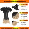0.4 cm Loc Extensions Human Hair 8 Inch 30 Strands T1B/613 Ombre Blonde Dreadlock Extensions Human Hair Locs Extensions Dreads Extensions for Men Women Real Human Hair Locs Handmade Permanent Locs view 3