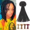 0.4 cm Loc Extensions Human Hair 100 Strands 8 Inch Dreadlock Extensions Human Hair Loc Extensions Dreads Extensions for Men Women Kids Real Human Hair Locs 1B Natural Black Handmade Locs view 1