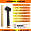 0.4 cm Loc Extensions Human Hair 100 Strands 8 Inch Dreadlock Extensions Human Hair Loc Extensions Dreads Extensions for Men Women Kids Real Human Hair Locs 1B Natural Black Handmade Locs view 2