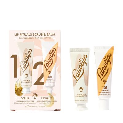 Lanolips Coconutter Lip Scrub & Lip Balm - Lip Rituals Lip Care Kit Infused with Pure Lanolin & Coconut Oil - Gently Smoothes and Hydrates Dead Skin (2 Count)