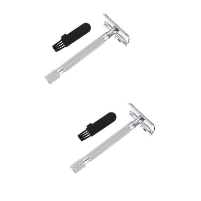 Didiseaon 2pcs Safety for Men Shaving Tool Comfortable to Clean Design and Manual Double Brush