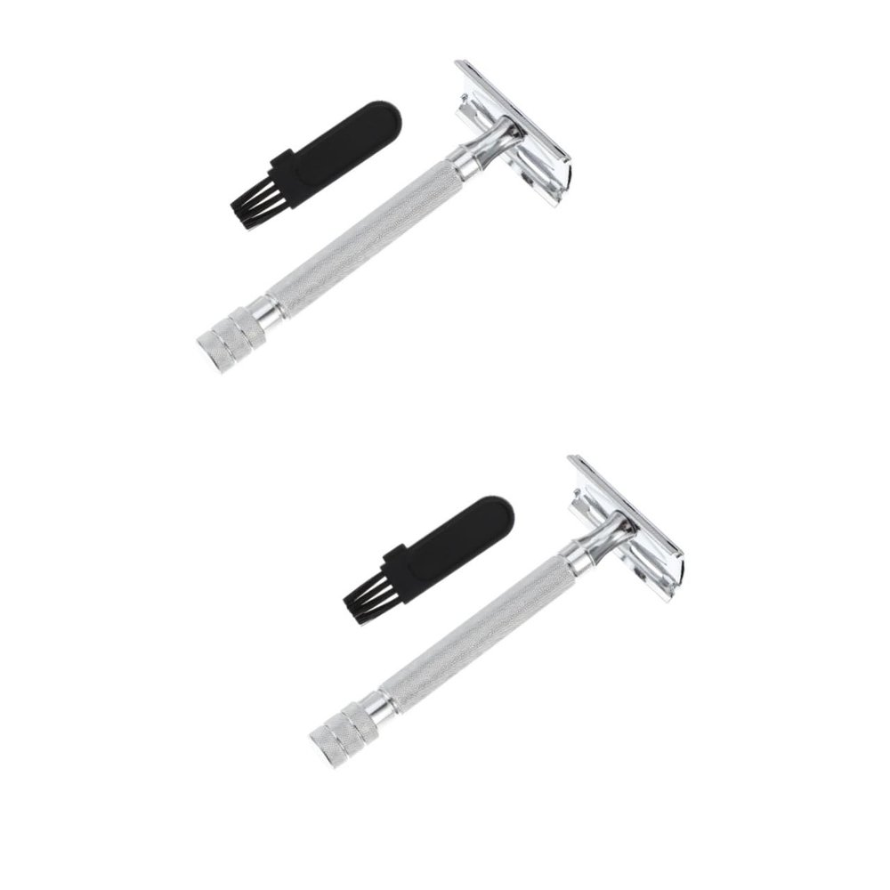 Didiseaon 2pcs Safety for Men Shaving Tool Comfortable to Clean Design and Manual Double Brush