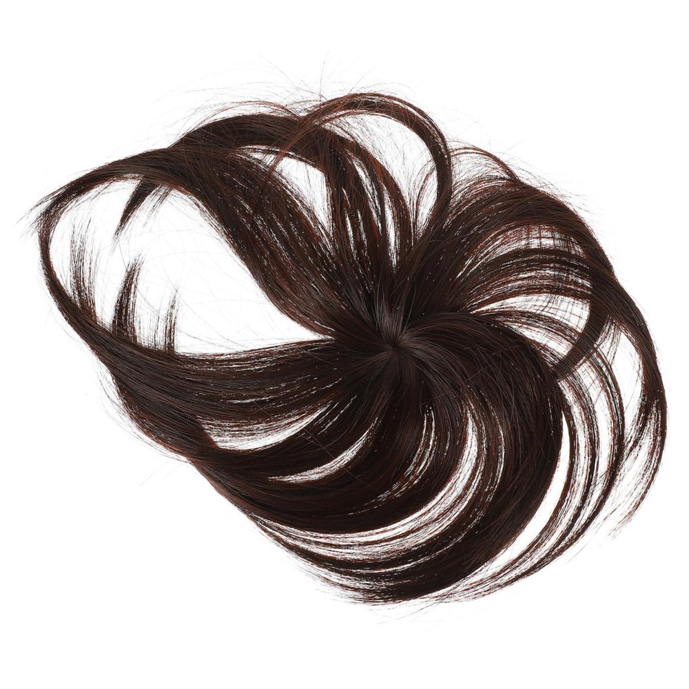 NOLITOY 2pcs Hair Piece Seamless Clip Wig for Women Realistic Hair Replacement Piece Deep Brown for Quick Hairstyle Changes and Blending Face Shape