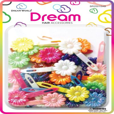 Dream World Self Hinge Barrette Daisy Aurora Borealis 30 Piece Pack BR2501SAB