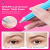 Expert Slant Tip Tweezers with Leather Case, GlamTweeler Sharp & Precision Stainless Steel Tweezer for Eyebrows, Facial Hair and Fine Hairs Removal (Sparkle Blue & Silver) view 4