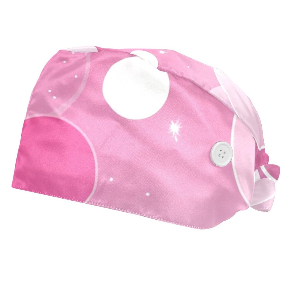 2 Pieces Scrub Caps Women Scrub Caps Nursing Scrub Caps for Beauty Salon Pink Pattern