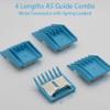 4 Pieces Professional A5-Style Animal Clipper Attachment Guard Guide Cutting Combs Set 76926-900, 1/8", 1/4", 3/8", 1/2", Compatible with Oster Classic 76 A5 Andis AG BG Wahl KM Pet Groomers (Blue) view 2