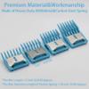 4 Pieces Professional A5-Style Animal Clipper Attachment Guard Guide Cutting Combs Set 76926-900, 1/8", 1/4", 3/8", 1/2", Compatible with Oster Classic 76 A5 Andis AG BG Wahl KM Pet Groomers (Blue) view 4