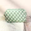 SOIDRAM 2 Pcs Checkered Makeup Bag Large Cosmetic Bag Toiletry Bag Makeup Pouch Travel Bag Organizer Cute Makeup Brushes Aesthetic Accessories Storage Bag for Women Green view 4