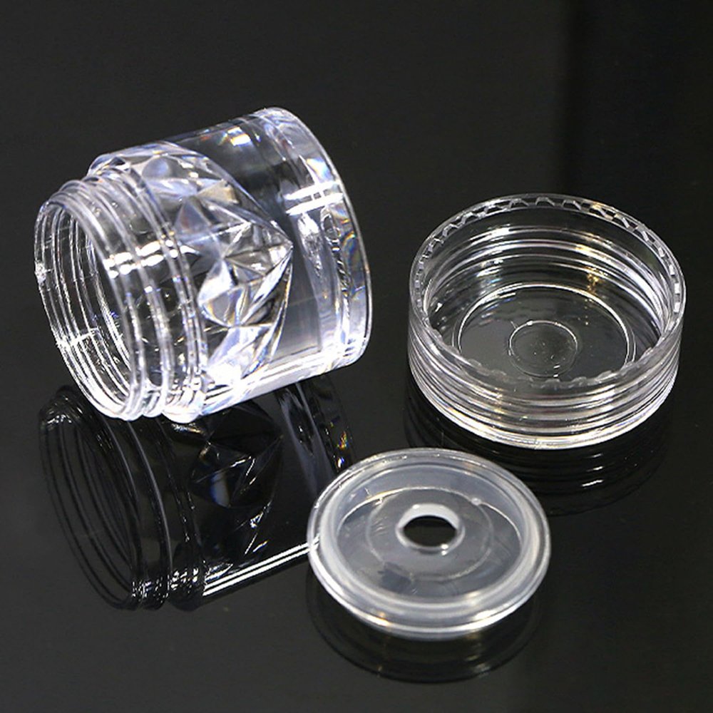 100PCS Mini Makeup Containers Nail Supplies, Small Containers with Lids Cosmetic Tiny Jars Nail Powder Container