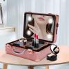 Bitodd Makeup Train Case, Portable LED Cosmetic Case, Travel Cosmetic Case, Large Makeup Artist Organizer Bag Suitable for Storing Cosmetics and Skincare Products, (with Light, Champagne Gold) view 4