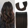 Winsky Hair Extensions Real Human Hair - One Piece Brown Balayage Remy Hair Extensions Clip on 100gram for Women (22inch, #1BT4P1B) view 1