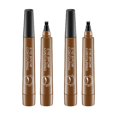 Natural Brows Eyebrow Pen - Waterproof Microblading Eyebrow Pen with 4 Fork Tip, Smudge Proof