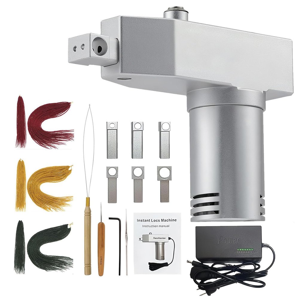 Fablestoryem Automatic Dreadlock Machine, Loc Machine for Dreadlocks, with 6/8/10/12/14/16mm Braided Holes, Portable Instant Dreadlocks Maker, Can Be Directly Work on Head or Braiding Synthetic Hair