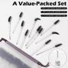 300 Pcs Disposable Mascara Wands, Crystal Eyelash Brush Eyebrow Spoolies for Eyelash Extensions, Pink & Black Mascara Brush view 2