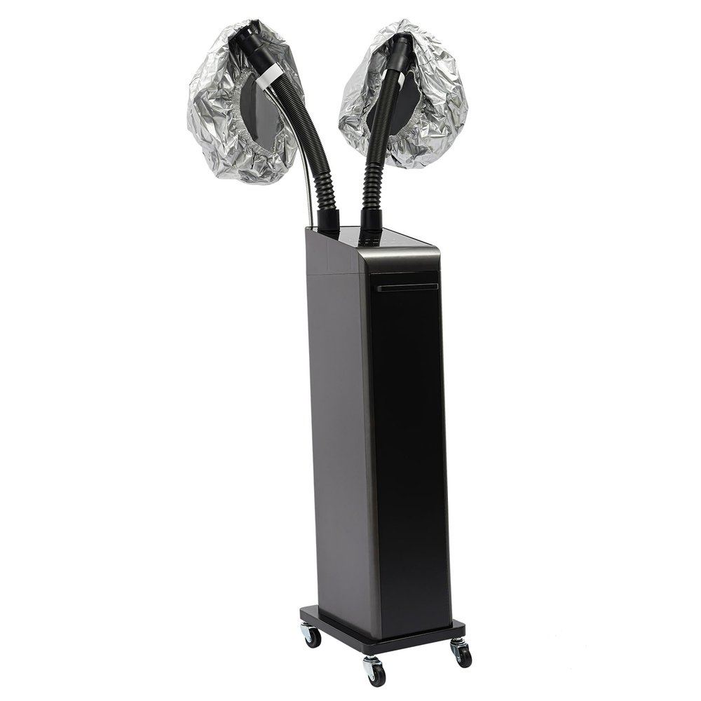 GEYOPMID Hair Steamer, Modern Aluminum Alloy Freestanding Professional Hair Processor 9.06X11.81X34.65 Inch 5 Modes 700W Simple Operation Hydration Hair Steamer for Oil Baking, Hair Care