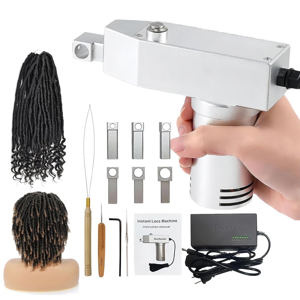 2024 New Upgraded Automatic Dreadlock Machine with 6/8/10/12/14/16mm Braided Holes, Portable Instant Dreadlocks Maker for Easy DIY Dreadlocks, for Braided Hair Extensions