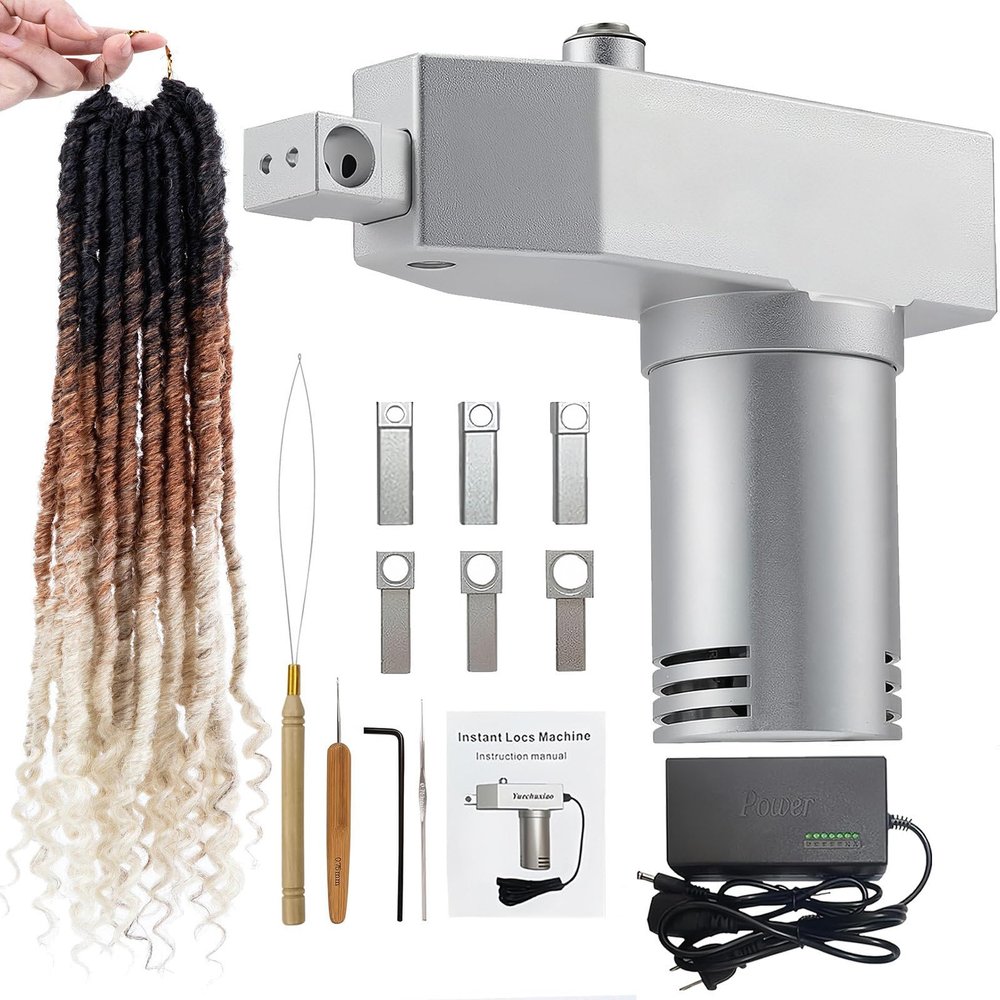 Loc Machine for Dreadlocks, New Upgraded Automatic Dreadlock Machine, DIY Portable Electric Dreadlock Maker, 6 Interchangeable Holes Dreadlocks Machine, Safe Fast Styling