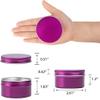 24 Pack 4oz Screw Top Aluminum Tin Jars with Screw Lids and Blank Labels - Refillable 120ml Metal Containers for Lip Balms, Candles, Salves, Spices, Crafts (Purple) view 2