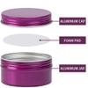 24 Pack 4oz Screw Top Aluminum Tin Jars with Screw Lids and Blank Labels - Refillable 120ml Metal Containers for Lip Balms, Candles, Salves, Spices, Crafts (Purple) view 3