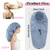 2 Pcs Large Shower Cap for Braids, Extra Long Shower Cap for Women Long Hair & Locs, Waterproof Hair Bonnets for Dreadlocks Drawstring Bath Caps for Women & Men (Black, Grey) view 2