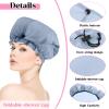 2 Pcs Large Shower Cap for Braids, Extra Long Shower Cap for Women Long Hair & Locs, Waterproof Hair Bonnets for Dreadlocks Drawstring Bath Caps for Women & Men (Black, Grey) view 3