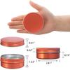 24 Pack 3oz Screw Top Aluminum Tin Jars with Screw Lids and Blank Labels - Refillable 90ml Metal Containers for Lip Balms, Candles, Salves, Spices, Crafts (Orange) view 2