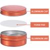24 Pack 3oz Screw Top Aluminum Tin Jars with Screw Lids and Blank Labels - Refillable 90ml Metal Containers for Lip Balms, Candles, Salves, Spices, Crafts (Orange) view 3