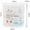 HOMEFOX Cotton Swabs Precision Pointed - 800 Count Pointy Organic Cotton Buds Double Side Tightly Wrapped Cotton Tips Paper Stick Soft Gentle Lint-Free Cruelty-Free, Pointy & Round (White) view 2