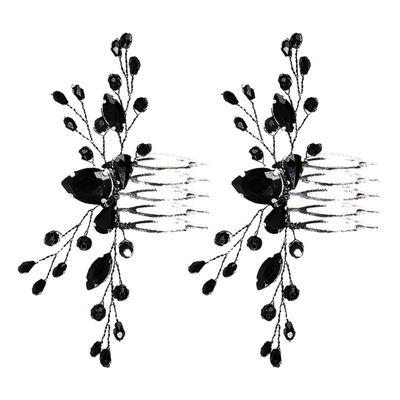 AOKWAWALIY 2pcs Bride Bridesmaids Hair Combs Wedding Hair Comb Rhinestone Inlaid Hair Combs Bride Hair Comb Women Hair Side Combs