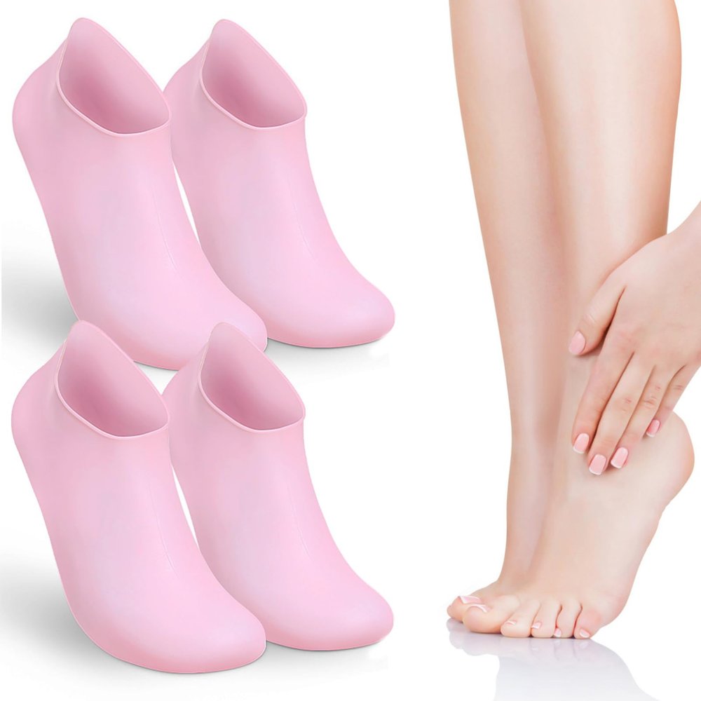 Beaupretty 2pairs Silicone Moisturizing Socks for Foot Care Reusable Spa Gel Foot Covers for Dry Cracked XL Gentle Skin and Nonslip Design for Comfortable Wear