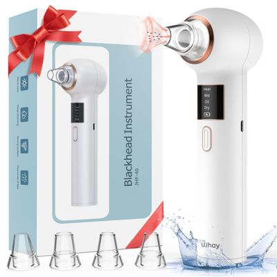 Blackhead Remover Pore Vacuum Cleaner, Rechargeable Facial Blackhead Extractor Tool - 3 Suction Power, 5 Probes for Mid, Oily, Dry Skin